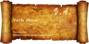 Verb Anna névjegykártya
